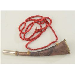 Gamekeeper’s brass calling horn with hanger;  made in France.  Est.:  $25-$50.