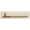 Image 1 : American Indian catlinite stone pipe with  raised carved wood stem approx. 27” overall  and approx. 