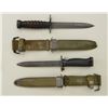 Image 1 : Lot of two U.S. bayonets, on with leather  stack grip and in a U.S.M8 sheath missing tip  guard; one