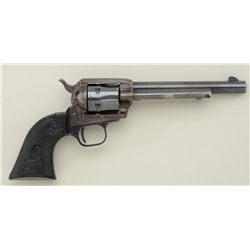 Colt Peacemaker Model SAA revolver, .22 cal.,  6” barrel, blue and case hardened finish,  checkered 