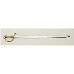 Toledo-marked Spanish Artillery sword dated  1846; blade has been polished and is approx.  32” overa
