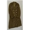 Image 1 : U.S. enlisted mans overcoat WW II era, near  fine condition with gold plated eagle  buttons.  Circa 