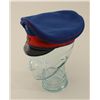 Image 1 : German WW 1 Era Officers Visor cap, blue body  with red trim.  Good condition, normal aging  wear cr