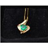 Image 1 : One heart shaped pendant set with a heart  shaped Chatham emerald and diamonds. Est.  $120-$240