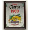 Image 1 : Cuervo 1800 Tequila glass bar mirror in wood  frame in good condition approx. 20” x 15”.   Est.:  $2