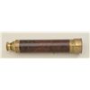 Image 1 : Large antique French adjustable brass  spyglass with leather wrapping and brass end  cap in overall 
