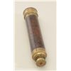 Image 4 : Large antique French adjustable brass  spyglass with leather wrapping and brass end  cap in overall 