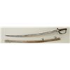 Image 2 : U.S. Model 1840 Heavy Cavalry Saber,  unmarked, with metal scabbard in good to very  good condition;