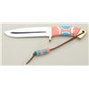 Image 2 : Unmarked custom knife with pink and light  blue grip with matching beaded drop in like  new conditio
