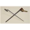 Image 1 : Trap door Springfield Bayonet with scabbard  and hanger , very good condition. 75% plus  original bl