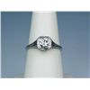 Image 1 : Exquisite ladies Platinum vintage/filigree  design ring set with a fine round brilliant  cut diamond