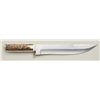 Image 1 : Large stag handled bowie knife signed “Dane,  -84 B-012” on hilt in like new condition;  approx. 17”