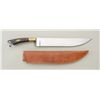 Image 2 : Ruetenik-signed modern fancy rosewood handled  knife in like new condition with leather  sheath, app