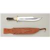 Image 1 : Large modern custom clip point bowie knife by  R.W. Wilson, Weirton, W.VA with coffin  handle stag g