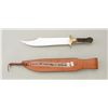 Image 2 : Large modern custom clip point bowie knife by  R.W. Wilson, Weirton, W.VA with coffin  handle stag g