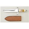 Image 1 : Custom modern dagger style knife by T.W.  Downing with leather sheath and both in like  new conditio