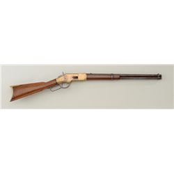 Winchester Model 1866 lever action SRC,  Henry’s Patent-marked 20” barrel, .44 cal.,  brass frame, w