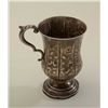 Image 2 : Antique ornate silver drinking cup approx.  5-1/2” in height with raised floral design  and fancy ha