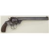 Image 1 : Smith & Wesson top break DA revolver, .38  cal., special order 8” barrel, blue finish,  checkered bl