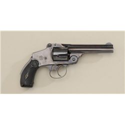 Smith & Wesson Safety Hammerless DA revolver,  .38 S&W cal., 4” barrel, blue finish,  checkered blac