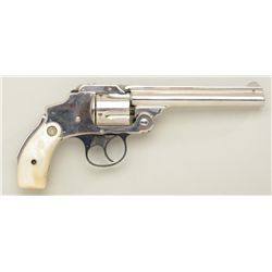 Smith & Wesson .38 Safety Hammerless DA  revolver, .38 S&W cal., 5” barrel, nickel  finish, medallio