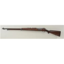 Danish Krag bolt-action rifle, 6.5mm cal.,  30” barrel, blue finish, wood stock, #107471.  This gun