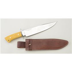 Jerry Fisk, Master Smith large modern knife  marked “National Living Treasure Series”,  approx. 16-1