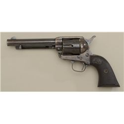 Colt SAA revolver, .32WCF cal., 5-1/2”  barrel, blue and case hardened finish,  checkered black hard