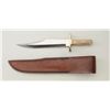 Image 1 : Massive long clip point modern custom bowie  knife signed Dan W. Janson, approx. 17-1/2”  overall wi