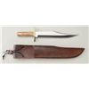 Image 2 : Massive long clip point modern custom bowie  knife signed Dan W. Janson, approx. 17-1/2”  overall wi