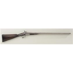 Double barrel pinfire shotgun by Collings &  Wallace of London; approx. 12 gauge, 30”  barrels, circ