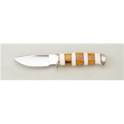 Custom modern skinning knife by D’holder of  Amarillo, TX, approx. 9” overall with an  approx. 4” bl