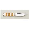 Image 2 : Custom modern skinning knife by D’holder of  Amarillo, TX, approx. 9” overall with an  approx. 4” bl