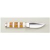 Image 2 : Custom modern skinning knife by D’holder of  Amarillo, TX, approx. 9” overall with an  approx. 4” bl