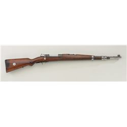 Chilean Mauser bolt-action carbine, Model  1935, 7mm cal., 22-1/2” barrel, blue finish,  wood stock,