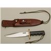 Image 2 : Large Randall military style fighting knife  and leather sheath with sharpening stone  approx. 12” o