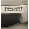 Image 2 : Randall knife in sheath (Orlando, FLA); knife  is in very good + condition with engraving  on brass 