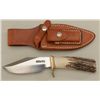 Image 1 : Randall Model 19-5 knife with Randall marked  leather sheath (Orlando, FLA) and sharpening  stone; k