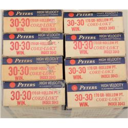 Lot of 8 boxes of Peters .30-30 hollow point  ammo.  Est.:  $50-$75.