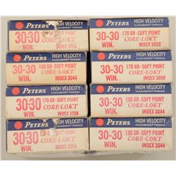 Lot of 8 boxes of Peters .30-30 soft point  ammo.  Est.:  $50-$75.