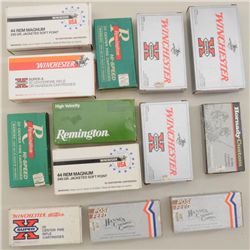 Lot of 13 misc. boxes of ammo, some partials,  including one box of Remington .44-40 Win;  one box o