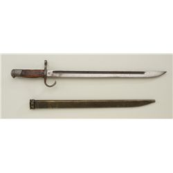 A Japanese bayonet for Arisaka Rifle which  scabbard in good to very good condition,  showing clear 