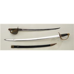 Lot of two reproduction swords; one is in the  Model 1860 Naval style and the other is in a  Cavalry