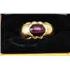Image 1 : One 14k yellow gold mans ring, set with a  fine star ruby cabochon. Est. $750-$1,000