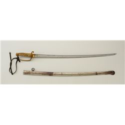 WW II era Japanese Police sword and scabbard;  blade is overall very good to fine with very  good gr