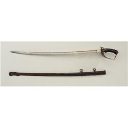 Unmarked South American sword and metal  scabbard in uncleaned condition with good  blade, large bra