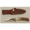 Image 1 : Randall knife in leather sheath (Orlando,  FLA) in very good to fine condition with stag  grip and a