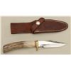 Image 3 : Randall knife in leather sheath (Orlando,  FLA) in very good to fine condition with stag  grip and a