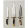 Image 1 : Lot of 3 custom modern large blade bowie  knives including a massive clip point  unmarked knife with