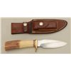 Image 3 : Model 11-45 Randall knife and leather sheath  with sharpening stone (Orlando, FLA); knife  is in fin